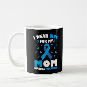 Caneca De Café Eu Visto Azul Para Minha Mãe Sensibilizar A Diabet