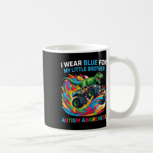 Caneca De Café Eu Visto Azul Para O Meu Irmão Autismo T Rex Mon