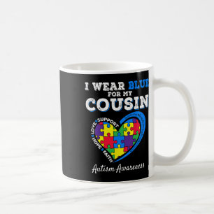 Caneca De Café Eu Visto Azul Para O Meu Primo Autismo Dia da Cons