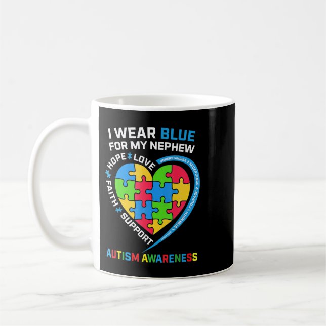 Caneca De Café Eu Visto Azul Para Os Meus Presentes De Consciênci (Esquerda)
