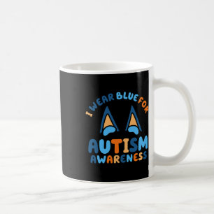Caneca De Café Eu Visto Azul Por Consciência Autista Adorto Amo