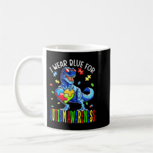 Caneca De Café Eu Visto Azul Por Consciência Autista, Consciênc