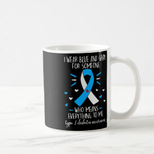 Caneca De Café Eu Visto Blue E Cinza Tipo 1 Diabetes Sensibilizaç