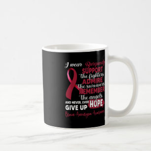 Caneca De Café Eu Visto Burgundy Support Fighters Brain Aneurysm