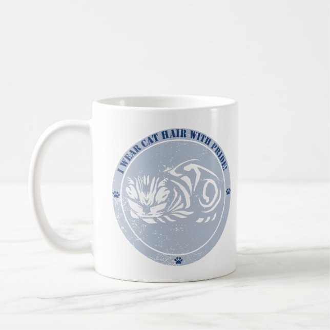 Caneca De Café Eu visto cabelo de gato com orgulho (Esquerda)