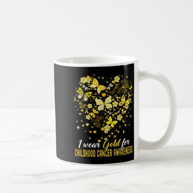 Caneca De Café Eu Visto Dourado Para A Infância Cancer Awarness B (Direita)