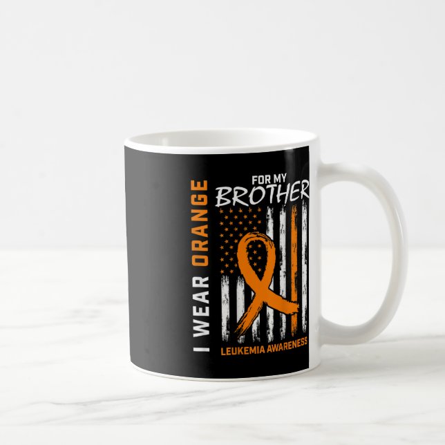 Caneca De Café Eu Visto Laranja Para O Irmão Leucemia Sensibiliza (Direita)
