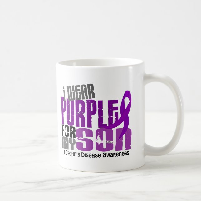 Caneca De Café Eu visto o roxo para minha doença de Crohn do (Direita)