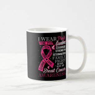 Caneca De Café Eu Visto Rosa Para A Minha Avó Apoio ao cancer de 