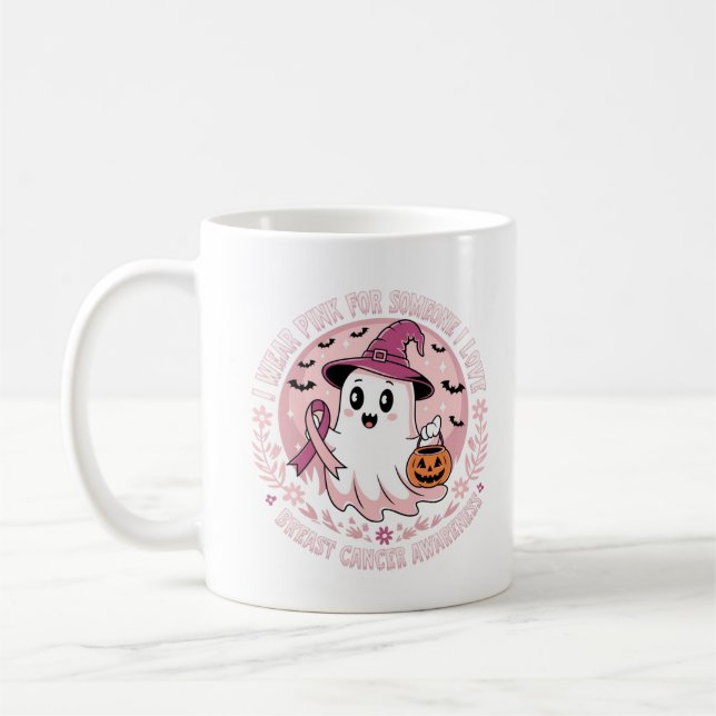 Caneca De Café Eu visto rosa para alguém que amo. Sensibilização  (Esquerda)