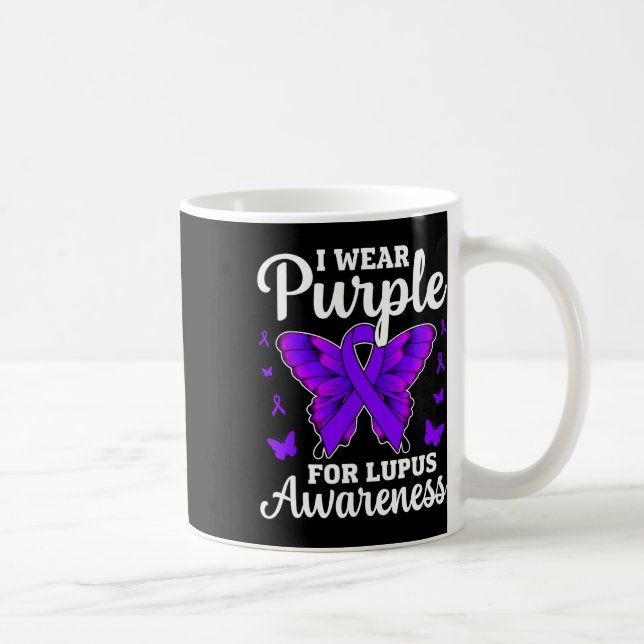 Caneca De Café Eu Visto Roxo Para A Consciência Do Lupus Mês Borb (Direita)