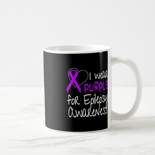 Caneca De Café Eu Visto Roxo Para Fita De Consciência Da Epilepsi (Direita)