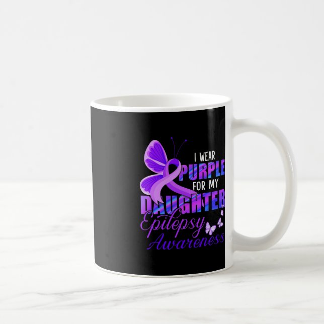 Caneca De Café Eu visto Roxo para minha Filha - Consciência Epile (Direita)