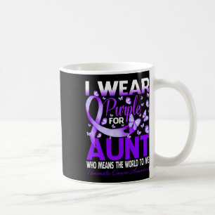 Caneca De Café Eu Visto Roxo Para Minha Tia Câncer de pâncreas Aw