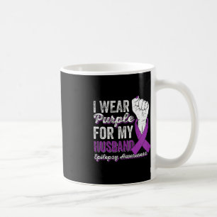 Caneca De Café Eu Visto Roxo Para O Meu Marido Fita Epilepsia