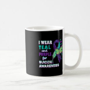 Caneca De Café Eu Visto Roxo Teal por Consciência Suicida Você Ma