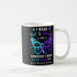 Caneca De Café Eu Visto Teal & Prevenir Suicídio Púrpura Awar