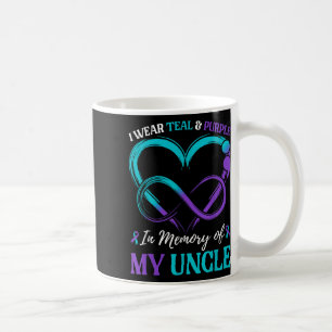 Caneca De Café Eu Visto Teal & Purple Em Memória Do Meu Tio