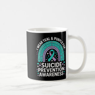 Caneca De Café Eu Visto Teal & Roxo Para A Prevenção Do Suicí