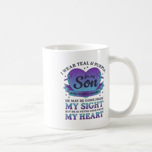 Caneca De Café Eu Visto Teal & Roxo Para O Meu Filho, Evitar