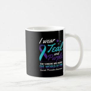 Caneca De Café Eu Visto Teal e Puro Suicídio Consciência Mental E