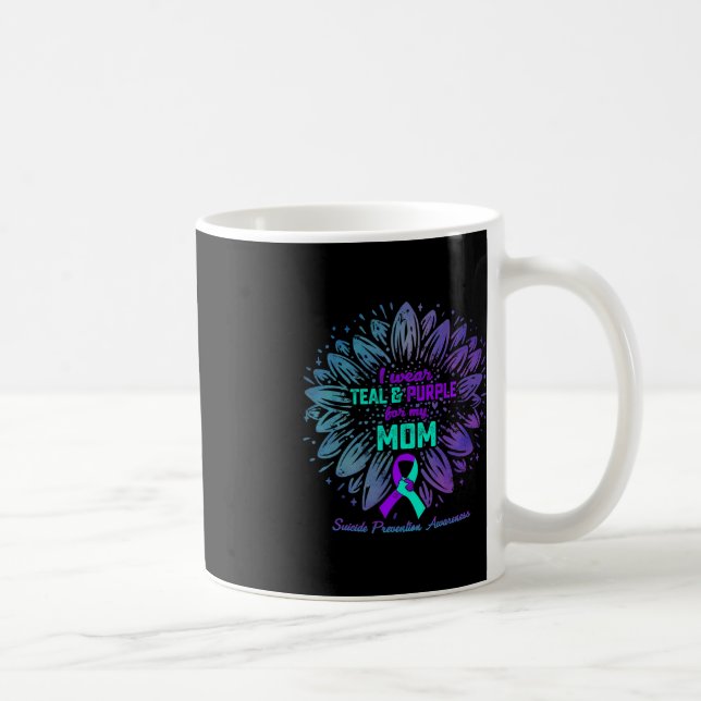Caneca De Café Eu Visto Teal e Purple Para Minha Mãe, Suicídio Pr (Direita)