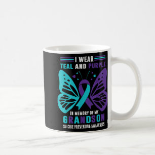 Caneca De Café Eu Visto Teal E Roxo Em Memória Do Meu Avô