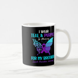 Caneca De Café Eu Visto Teal E Roxo Na Memória Do Irmão Suiciado