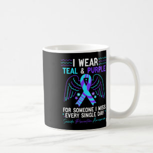 Caneca De Café Eu Visto Teal E Roxo Para A Prevenção Do Suicídio