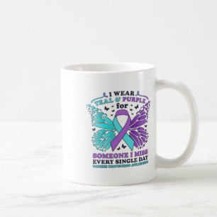 Caneca De Café Eu Visto Teal E Roxo Para A Prevenção Do Suicídio