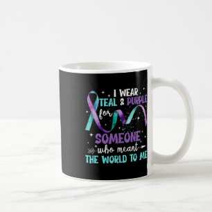 Caneca De Café Eu Visto Teal E Roxo Para Alguém Que Eu Amo Suicíd