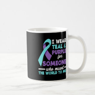 Caneca De Café Eu Visto Teal E Roxo Para Alguém Que Eu Amo Suicíd