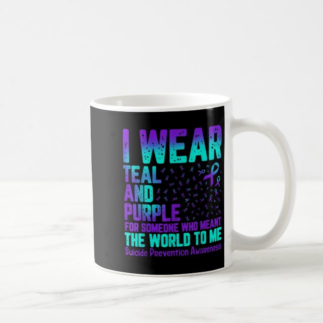 Caneca De Café Eu Visto Teal E Roxo Para Alguém Que Quer Dizer O  (Direita)