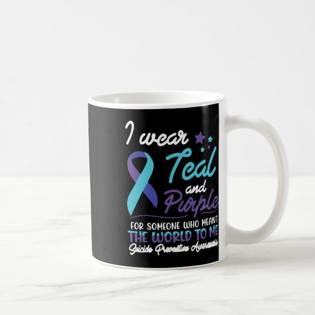 Caneca De Café Eu Visto Teal E Roxo Para Alguém Que Quer Dizer O  (Direita)