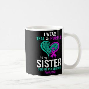 Caneca De Café Eu Visto Teal E Roxo Para Minha Irmã Preve Suicídi