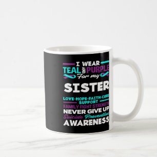 Caneca De Café Eu Visto Teal E Roxo Para Minha Irmã Saber Suicídi