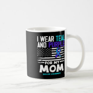 Caneca De Café Eu Visto Teal E Roxo Para Minha Mãe, Awarenes Suic
