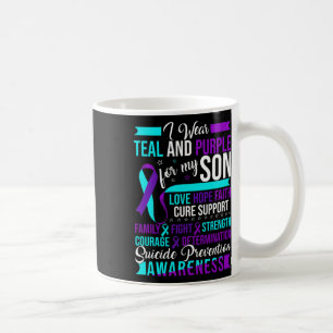 Caneca De Café Eu Visto Teal E Roxo Para O Meu Filho Suicida Prev