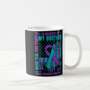 Caneca De Café Eu Visto Teal E Roxo Para O Meu Irmão Suicida Ante