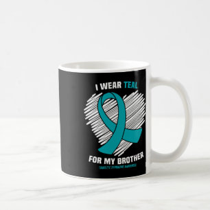 Caneca De Café Eu Visto Teal Para Meu Irmão Sindroma Tourette Com