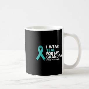 Caneca De Café Eu Visto Teal Para O Meu Vovô Ptsd Teal Ribbon War