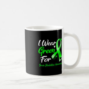 Caneca De Café Eu Visto Verde Para Deficiência Cerebral Frio De S