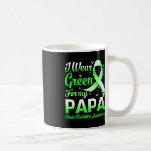 Caneca De Café Eu Visto Verde Para O Meu Papá Deficiência Cerebra