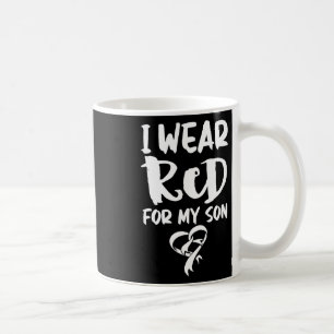 Caneca De Café Eu Visto Vermelho Para Minha Doença Cardíaca Filho