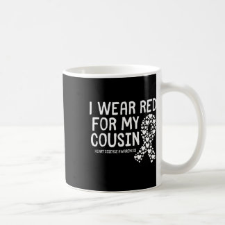 Caneca De Café Eu Visto Vermelho Para O Meu Primo Dor Cardíaca Co