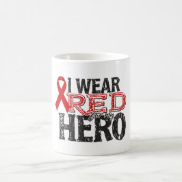 Caneca De Café Eu Visto Vermelho pelo Meu Herói