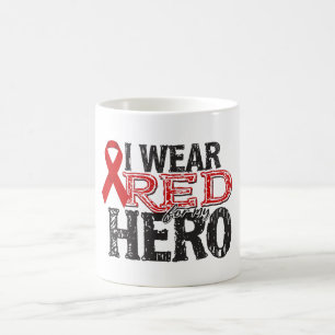 Caneca De Café Eu Visto Vermelho pelo Meu Herói