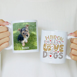 Caneca De Café Eu Vivo de Café Amo Cachorros Foto