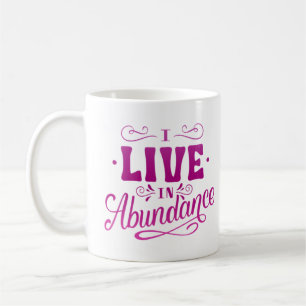 CANECA DE CAFÉ EU VIVO EM ABUNDÂNCIA