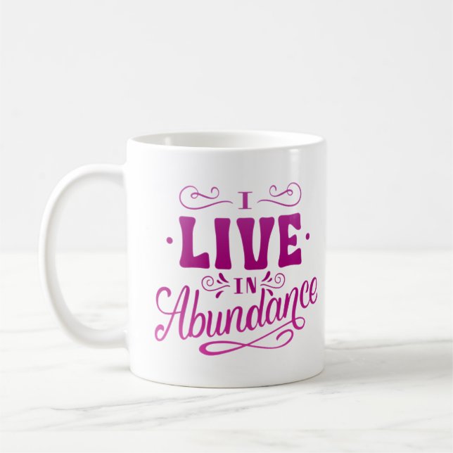 CANECA DE CAFÉ EU VIVO EM ABUNDÂNCIA (Esquerda)